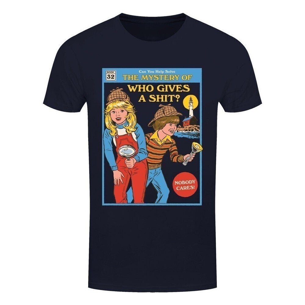 Steven Rhodes Who Gives A Shit Navy Retro Graphic Unisex T-Shirt